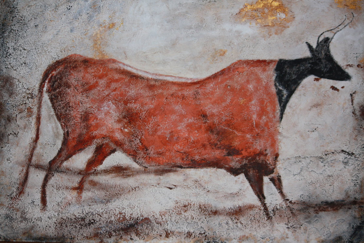 001 Vache rouge à collerette noire Lascaux