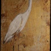 046 Heron (Acrylic on wood 41 x 20 cm) December 2015